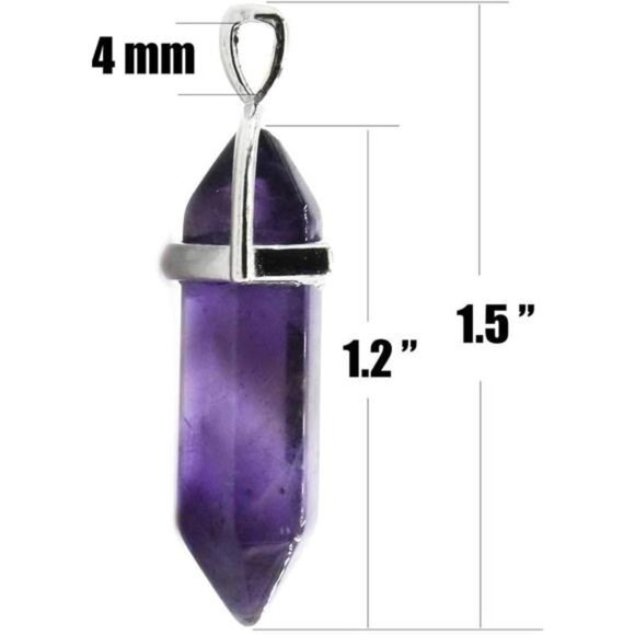 Wholesale Natural Amethyst Crystal Pendant 10 PCS Hexagonal Healing Reiki Quartz - Picture 2 of 8